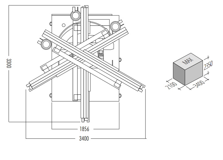 Dimensiones sierra de cinta MEP SHARK 652 SXI H 5.0