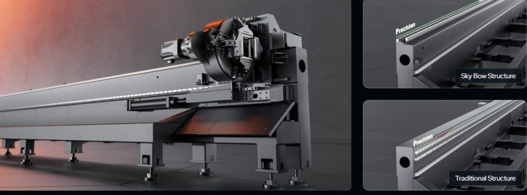 Chasis laser de tubo Bodor SK con estructura aérea reforzada
